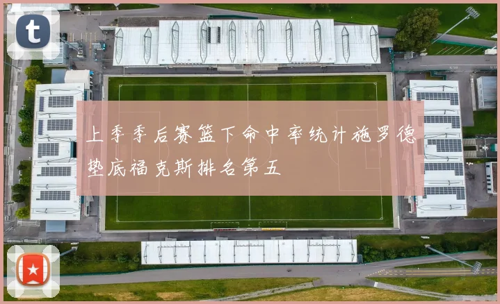 上季季后赛篮下命中率统计施罗德垫底福克斯排名第五