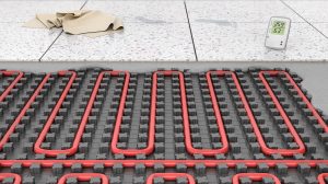 Underfloor heating on fixing mat, 3d illustration