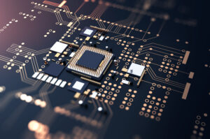 3d rendering futuristic blue circuit board background illustration