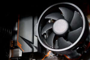 Fan cooling system of computer's CPU which is installed on the m