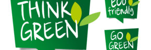 Think green, eco-friendly and go green speech balloons