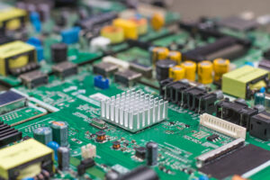 The aluminum heat sink on electronic board